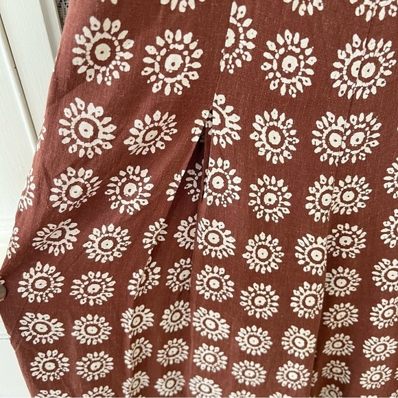 NWT Urban Outfitters Ecote Lovas
Linen Brown Patterned Strappy
Back Jumpsuit - Picture 8 of 15